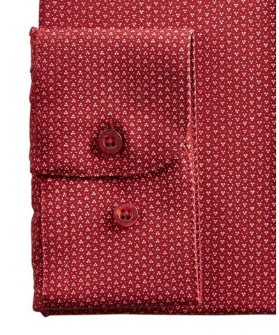 Men's Slim-Fit Performance Stretch Cooling Tech Red/White Dot-Print Dress Shirt Red $19.48 Dress Shirts