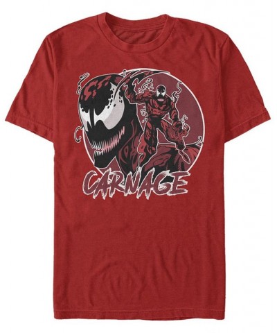 Men's Carnage Circle Short Sleeve Crew T-shirt Red $18.54 T-Shirts