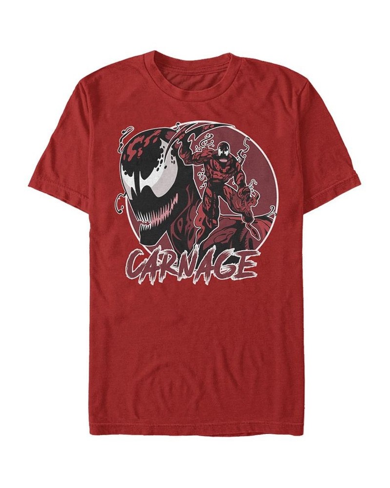 Men's Carnage Circle Short Sleeve Crew T-shirt Red $18.54 T-Shirts