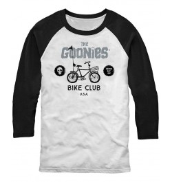 Men's The Goonies 1985 Bike Club Raglan T-shirt Multi $21.00 T-Shirts