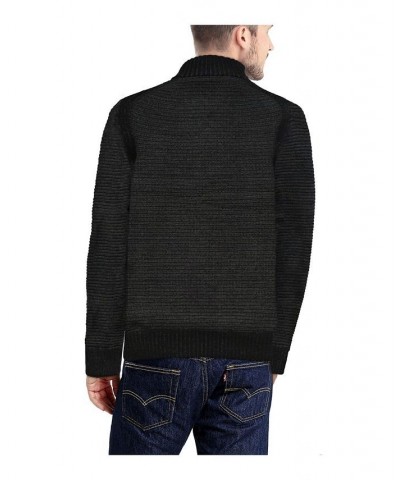 Men's Full-Zip High Neck Sweater Jacket Charcoal $37.44 Sweaters