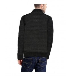 Men's Full-Zip High Neck Sweater Jacket Charcoal $37.44 Sweaters