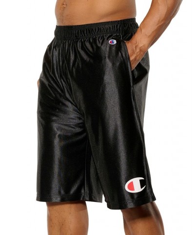 Men's Dazzle Shiny Solid Logo Relaxed Shorts Black $12.00 Shorts