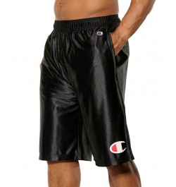 Men's Dazzle Shiny Solid Logo Relaxed Shorts Black $12.00 Shorts