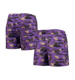 Men's Purple LSU Tigers Island Palm Swim Trunks $18.80 Swimsuits