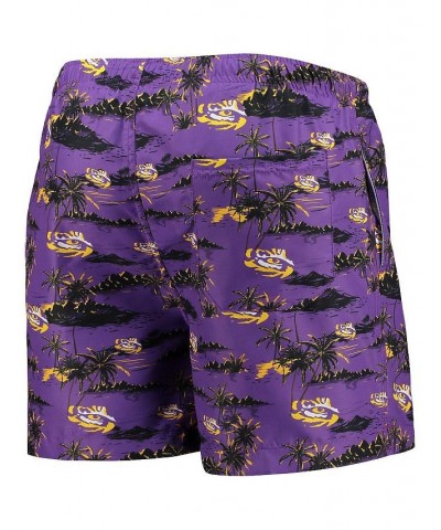 Men's Purple LSU Tigers Island Palm Swim Trunks $18.80 Swimsuits