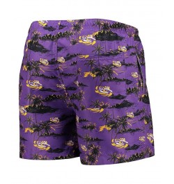 Men's Purple LSU Tigers Island Palm Swim Trunks $18.80 Swimsuits