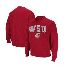 Men's Crimson Washington State Cougars Arch & Logo Crew Neck Sweatshirt $24.43 Sweatshirt