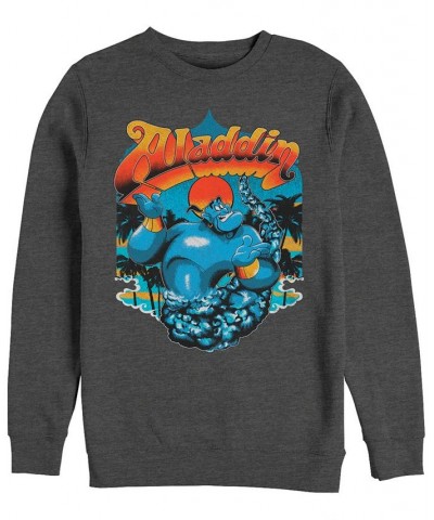 Disney Men's Aladdin Distressed Genie Retro Logo, Crewneck Fleece Gray $22.55 Sweatshirt