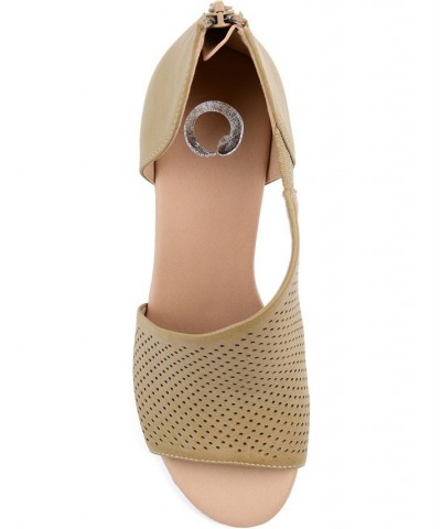 Women's Aretha Perforated Wedges Tan/Beige $49.00 Shoes