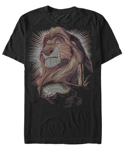 Disney Men’s Lion King Mufasa Pride Rock Dot Art Retro Portrait Short Sleeve T-Shirt Black $15.75 T-Shirts