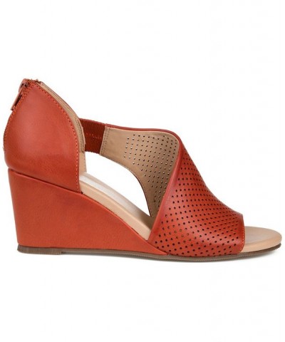 Women's Aretha Perforated Wedges Tan/Beige $49.00 Shoes