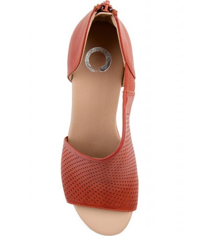 Women's Aretha Perforated Wedges Tan/Beige $49.00 Shoes