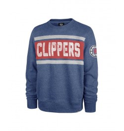 Men's Heather Royal La Clippers Tribeca Emerson Pullover Sweatshirt $35.77 Sweatshirt