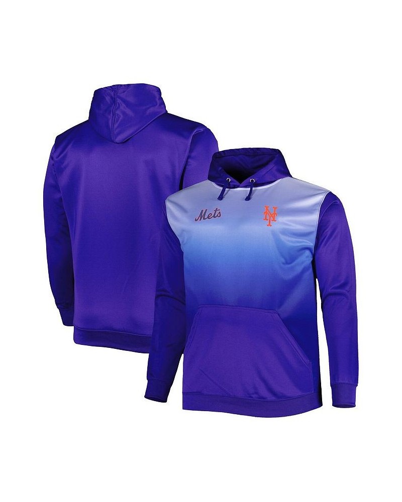 Men's Royal New York Mets Fade Sublimated Big and Tall Fleece Pullover Hoodie $44.65 Sweatshirt