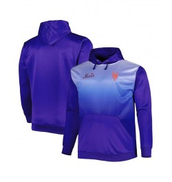 Men's Royal New York Mets Fade Sublimated Big and Tall Fleece Pullover Hoodie $44.65 Sweatshirt