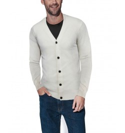 Men's Basic Ribbed Cardigan White $28.49 Sweaters