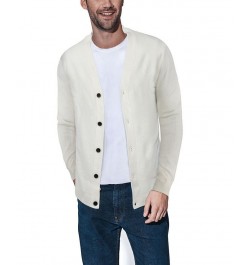 Men's Basic Ribbed Cardigan White $28.49 Sweaters