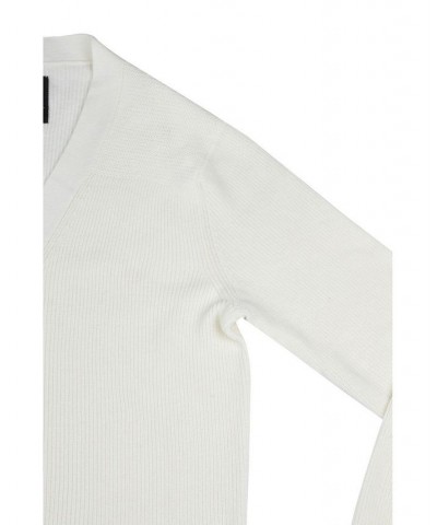 Men's Basic Ribbed Cardigan White $28.49 Sweaters