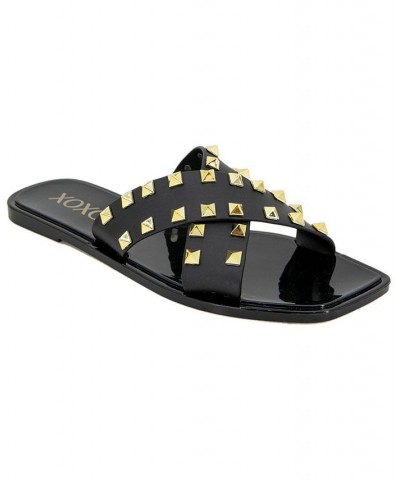 Women's Jaylani Beachy Modern Sandals Black $11.97 Shoes