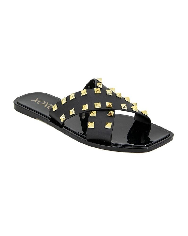 Women's Jaylani Beachy Modern Sandals Black $11.97 Shoes