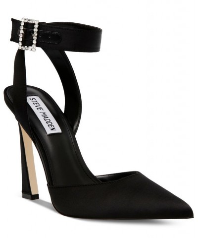 Women's Sarantos Two-Piece Stiletto Pumps Black $54.50 Shoes