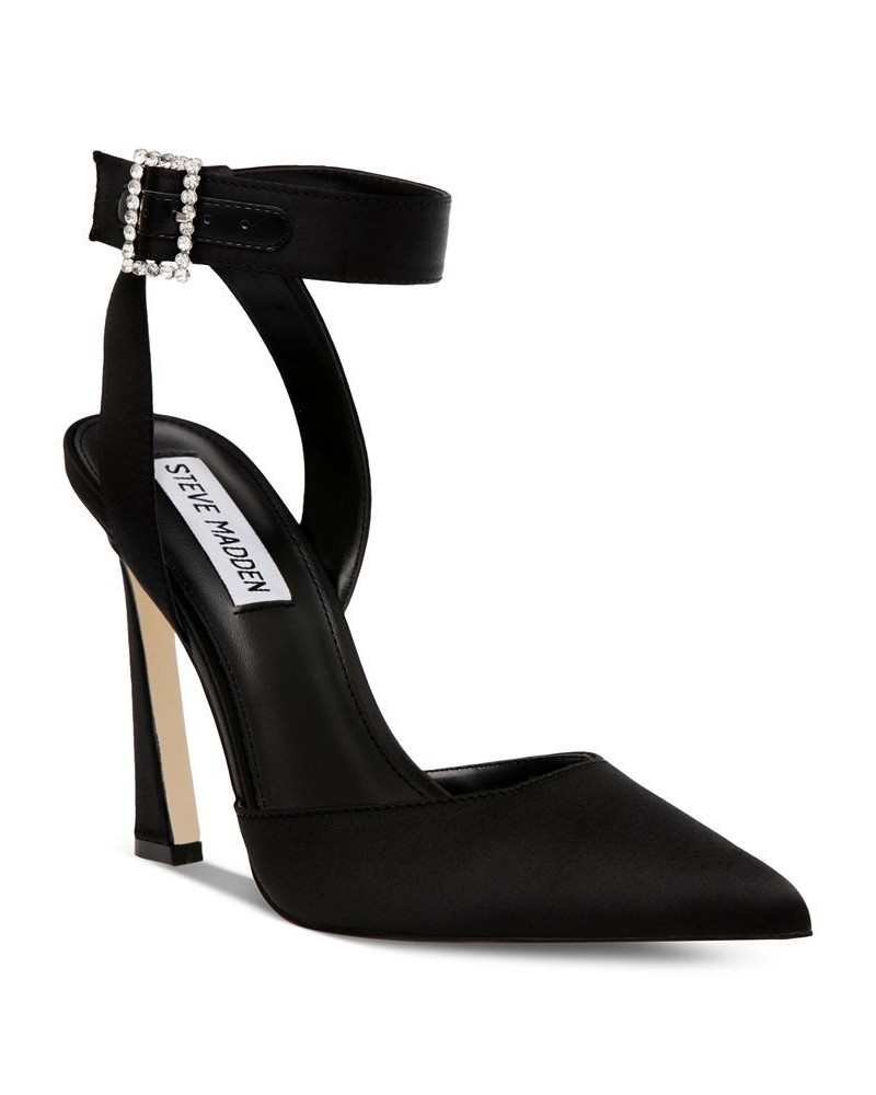 Women's Sarantos Two-Piece Stiletto Pumps Black $54.50 Shoes