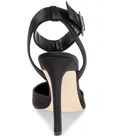 Women's Sarantos Two-Piece Stiletto Pumps Black $54.50 Shoes