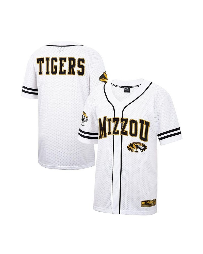 Men's White and Black Missouri Tigers Free Spirited Baseball Jersey $39.74 Jersey