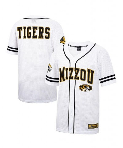 Men's White and Black Missouri Tigers Free Spirited Baseball Jersey $39.74 Jersey