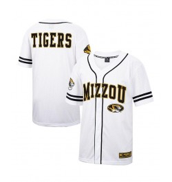 Men's White and Black Missouri Tigers Free Spirited Baseball Jersey $39.74 Jersey