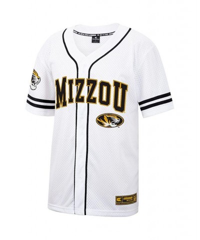 Men's White and Black Missouri Tigers Free Spirited Baseball Jersey $39.74 Jersey