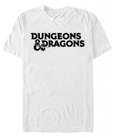 Men's Dungeons And Dragons Stacked Text Logo Short Sleeve T-Shirt White $15.05 T-Shirts