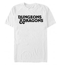 Men's Dungeons And Dragons Stacked Text Logo Short Sleeve T-Shirt White $15.05 T-Shirts