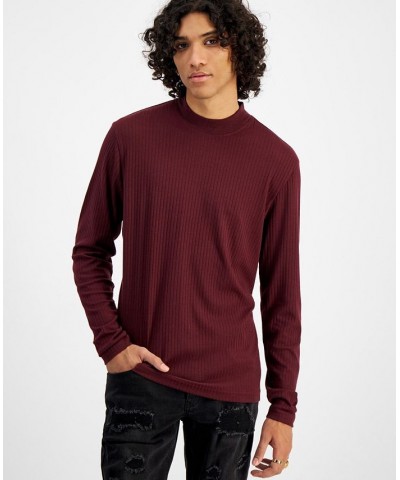 I.N.C. International Concepts Men's Ribbed-Knit Long-Sleeve T-Shirt Red $12.20 T-Shirts