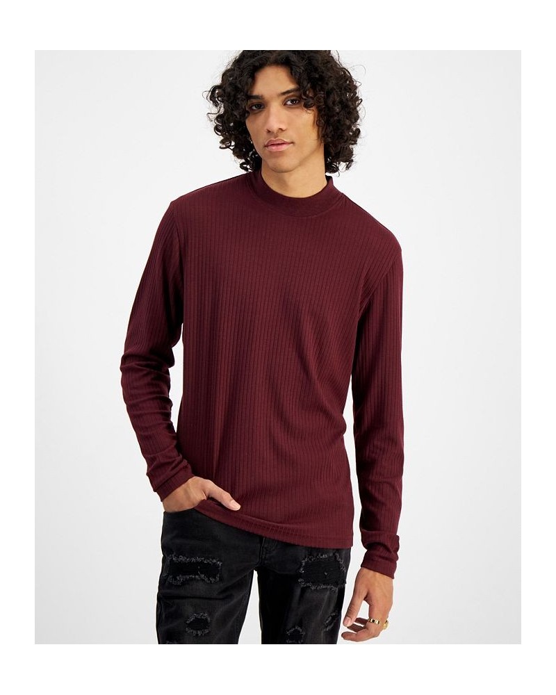 I.N.C. International Concepts Men's Ribbed-Knit Long-Sleeve T-Shirt Red $12.20 T-Shirts