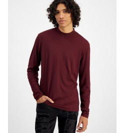 I.N.C. International Concepts Men's Ribbed-Knit Long-Sleeve T-Shirt Red $12.20 T-Shirts