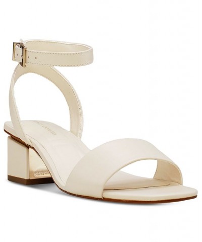 Acaylee Two-Piece Block-Heel City Sandals White $50.14 Shoes