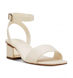 Acaylee Two-Piece Block-Heel City Sandals White $50.14 Shoes