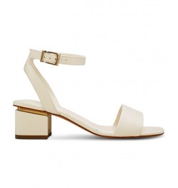 Acaylee Two-Piece Block-Heel City Sandals White $50.14 Shoes