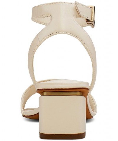 Acaylee Two-Piece Block-Heel City Sandals White $50.14 Shoes