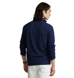 Men's Cotton Mesh Quarter-Zip Pullover Blue $45.90 Shirts