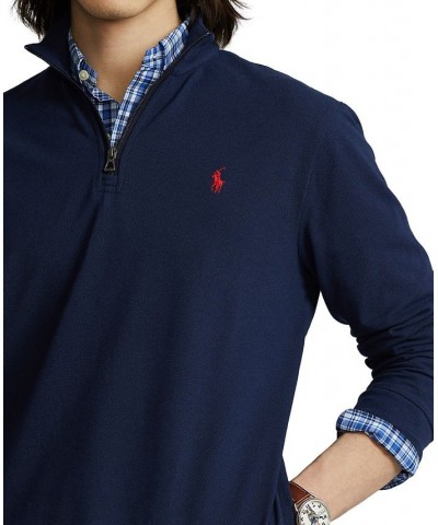 Men's Cotton Mesh Quarter-Zip Pullover Blue $45.90 Shirts