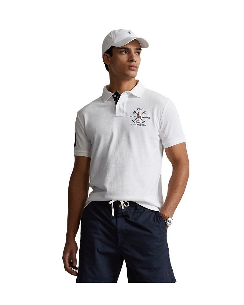 Men's Custom Slim Fit Mesh Polo Shirt White $52.65 Polo Shirts