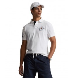 Men's Custom Slim Fit Mesh Polo Shirt White $52.65 Polo Shirts