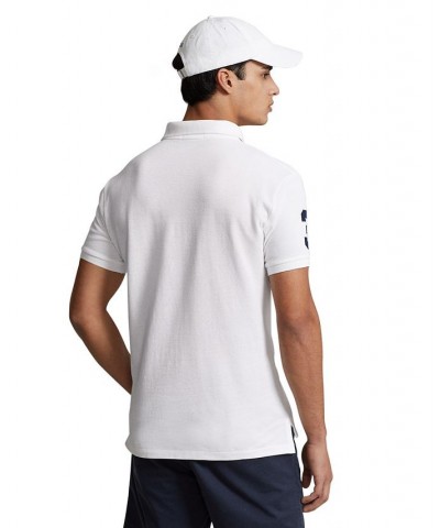 Men's Custom Slim Fit Mesh Polo Shirt White $52.65 Polo Shirts