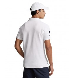 Men's Custom Slim Fit Mesh Polo Shirt White $52.65 Polo Shirts