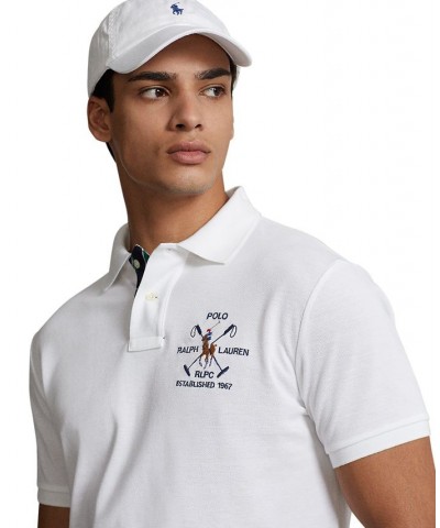 Men's Custom Slim Fit Mesh Polo Shirt White $52.65 Polo Shirts