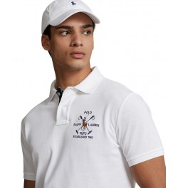 Men's Custom Slim Fit Mesh Polo Shirt White $52.65 Polo Shirts