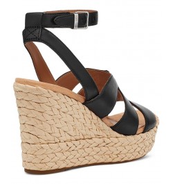 Women's Careena Ankle-Strap Espadrille Platform Wedge Sandals Black $54.60 Shoes